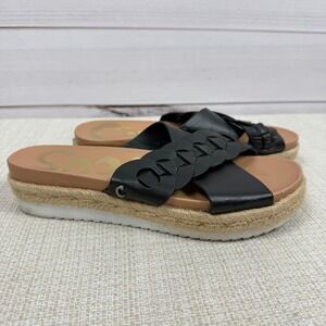Circus by Sam Edelman NOLA Black Braided Cross Strap Espadrille Slides‎ 6
